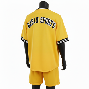 T-shirt 100% coton pour homme, coupe ample, imprimé, maillot de baseball pour homme, polyester, maille respirante, col côtelé, twill, logo personnalisé - Product Image 5