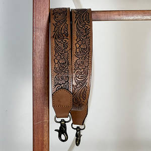 Bulk Price Custom Full Tooled Cow Leather Straps <b>Camera</b> <b>Bag</b> Strap Unisex High Quality Genuine Leather Replacement Shoulder Strap - Product Image 2