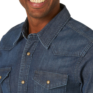 Camisa de Vestir Casual para Hombre, Personalizada de Fábrica, OEM, con Botones, Manga Larga, Estilo Denim, Precio Económico, Venta al Por Mayor - Product Image 6