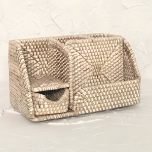 <b>Large</b> rattan pencil case eco friendly weaved pen holder multifunctional <b>desk</b> stationery holders - Product Image 1
