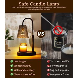 Electric Flameless Candle Warmer Lamp with <b>Timer</b> Adjustable Height Top Lamp Shade for Jar Candles - Product Image 5