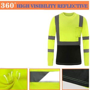 Nouveau design tendance, t-shirts à manches courtes 100% coton, haute visibilité, réfléchissants, sécurité, hommes, t-shirt haute visibilité 2026 - Product Image 3