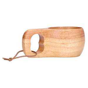 Taza con Asa de Madera, Diseño Clásico, Acabado Natural, a Prueba de Fugas, Apta para Lavavajillas, Ecológica, con Asa de Cuerda - Product Image 4
