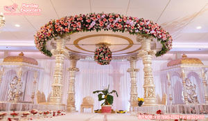 Mandap DE BODA indio con temática de Palacio Blanco, tradicional, de fibra, indio - Product Image 3
