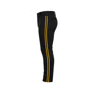 <b>Black</b> Men's Baseball <b>Pants</b> With Yellow Stripes Embroidered Logo Slim Fit Moisture Wicking All Seasons Custom Baseball <b>Pants</b> - Product Image 4
