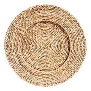Elegant Rattan Charger Plate Handmade Wicker Charger Round Braided Placemat Natural Rotang Dining Table Decor Rotin Plates - Product Image 1