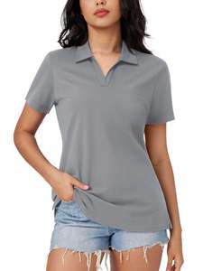 Camiseta Polo corta de alta calidad para mujer, cómoda camisa transpirable de secado rápido, diseño liso personalizado a bajo precio - Product Image 3