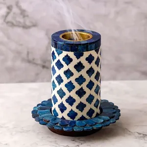 Quemador de Incienso Artesanal de Madera de Sándalo y Resina, Estilo Marroquí, Difusor de Aromaterapia Ecológico, Incienso Indio - Product Image 1