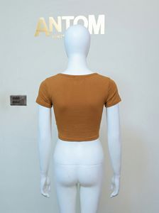 เสื้อยืดครอปคอกลมผ้าฝ้ายทอเนื้อหนาแบบหลวมสำหรับผู้หญิง ไซส์พลัส แห้งเร็ว ระบายอากาศดี เหมาะสำหรับฤดูร้อน สไตล์ลำลอง รับผลิตตามแบบ OEM - Product Image 3