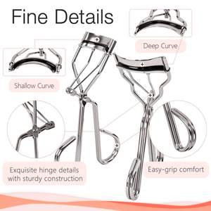 2 recourbe-cils chauffants en acier inoxydable, différentes courbures pour diverses formes d'yeux, argent, prise en main confortable, utilisation douce et sûre - Product Image 2