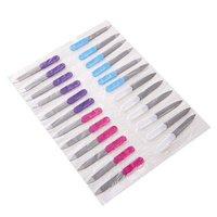 Lime à ongles professionnelle double face légère, réutilisable et durable, en acier inoxydable, grain 100, motif droit, haute qualité