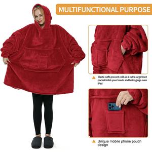 Sudadera con Capucha para Mujer, Personalizable, de Lana/Viscosa, Estilo Holgado, Larga, Abrigada para Invierno, con Forro y Mangas Abullonadas - Product Image 2