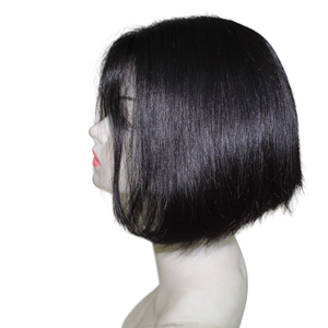Step into chic simplicity with 4x4 closure <b>wig</b> 12 14 inch human hair virgin bob—clean cut, soft volume, effortless styling - Product Image 2