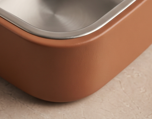 Moderno Comedero Cuadrado para Mascotas con Recubrimiento en Polvo, Terracota Sólida, Acero Inoxidable, Plato para Perros y Gatos, Base de Goma Antideslizante, Venta al por Mayor - Product Image 5