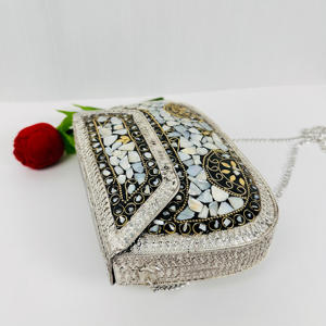 Party Evening <b>Handbag</b> Modern Luxury Handmade Sling Mother Pearl Mosaic Inlay Polished Evening Clutch <b>for</b> Bridal <b>Wedding</b> - Product Image 4