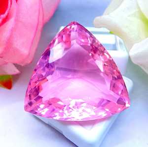 Gemas Zubeda, Topacio Rosa Natural, Corte Trillón, Gema Suelta, Piedra de Nacimiento de Diciembre, Calidad Premium para Joyería, Gema de Rajasthan - Product Image 5