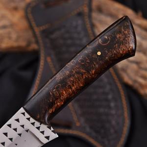 Couteau de chasse et de dépecage artisanal de qualité industrielle Nordic Forge de 8 pouces, lame à racler, manche en résine, pour la chasse, le ranch et le camping en plein air - Product Image 3