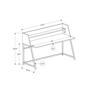 Scrivania Moderna per Ufficio Domestico da 48 Pollici con Laminato Effetto Marmo Nero, Struttura in Metallo Nero e Ripiani Porta Laptop, Design Contemporaneo - Product Image 4