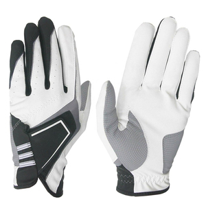 Gant de golf unisexe à enfiler, blanc et noir, en cuir véritable, antidérapant, pour le sport - Product Image 6