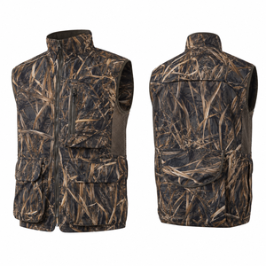 Gilet de chasse camouflage MEGAMAPLE pour homme, sans manches, en softshell respirant, polyester, décontracté, pour l'extérieur, imprimé numérique, automne - Product Image 1
