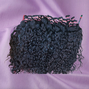 Extensions de cheveux humains vierges indiens non traités Remy, ondulations profondes, double trame, cheveux de temple, fabrication OEM, permanent - Product Image 4