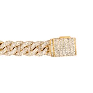 18mm Moissanite Cuban Link <b>Chain</b> Necklace Gold Plated <b>Iced</b> <b>Out</b> Flat Twist <b>Chain</b> for Men Women Party Gift - Product Image 3