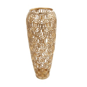 Jarrón Decorativo Geométrico Arqueado de Aluminio Fundido, Diseño Moderno, Inspirado en el Art Deco, Jarrón de Metal de Lujo para Flores, Decoración del Hogar - Product Image 1