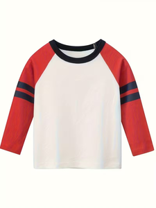 Boys' Long Sleeve T-Shirts Striped Round Neck Casual Layering Shirts Solid Color Base for Spring/Fall Layering 4 Individual Tops - Product Image 5
