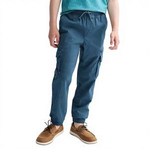 Pantalones Cargo Elegantes para Niños, Cómodos, Antiarrugas, Ecológicos, Transpirables, de Algodón y Spandex, Teñidos, de Longitud Completa - Product Image 1