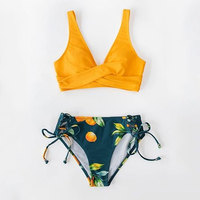 2026 Nieuwste Design Op Maat Gemaakt Logo Voorkant Dames Bikini Set Effen Kleur Ademend Snel Droogende Zwemkleding Voor Online Verkoop