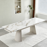 Table de salle à manger élégante extensible en MDF couleur bois rustique pour 8 personnes