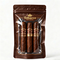 Sacs à cigares personnalisés imprimés, emballages refermables à fermeture éclair, pochettes de voyage pour cigares, emballages en plastique pour tabac