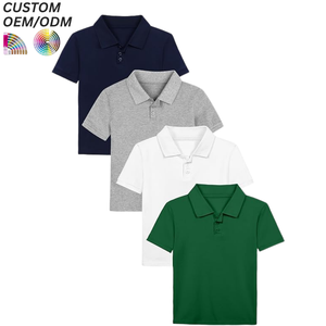 Prix d'usine en gros, logo personnalisé, polos d'école pour enfants en vrac, été, automne, uniformes, 100% coton, décontractés - Product Image 3