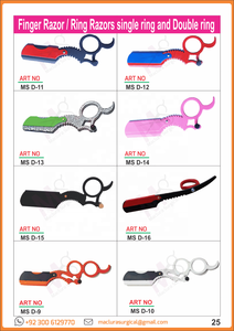 Cuchilla de seguridad profesional de acero inoxidable, maquinilla de afeitar recta, diseño de dedo de doble anillo para afeitado de corte de garganta - Product Image 4