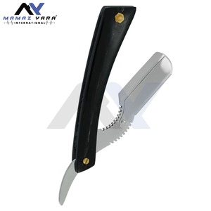 Rasoir droit professionnel à manche en bois, pliant avec verrouillage à bascule, shavette de barbier, outil de rasage du visage, personnalisable avec logo, de qualité supérieure - Product Image 6