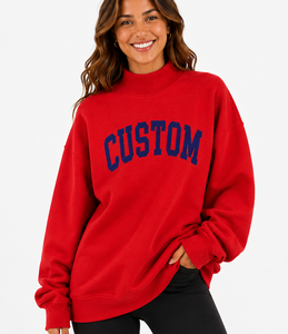 Sudadera Oversize de Cuello Alto para Mujer con Logotipo Personalizado, Tejido 100% Algodón, Estilo Holgado con Hombros Caídos - Product Image 5