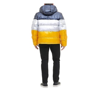 Custom Fashion Style Men's Black Warm Waterproof Hooded Puffer Jacket Wholesale <b>Winter</b> Streetwear <b>Quilted</b> Down Jacket - Product Image 5