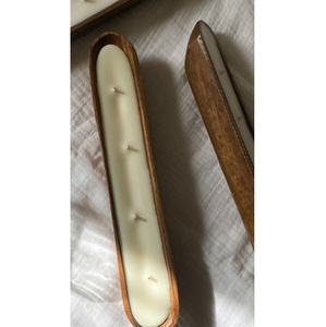 Handmade Rustic Wooden Handled <b>Candle</b> Tray Multi <b>Wick</b> Soy Wax <b>Candle</b> Vessel Decorative Farmhouse Centerpiece for Home Table Wedd - Product Image 3