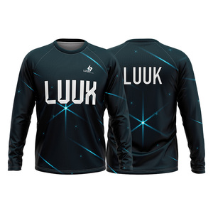 Maillots de sport pour hommes à manches longues, respirants, antibactériens, écologiques, à séchage rapide, personnalisables, OEM, 100% polyester, compression - Product Image 4