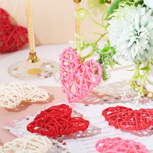 Valentine wedding <b>accessories</b> for gift table decoration eco friendly rattan heart various colors - Product Image 5