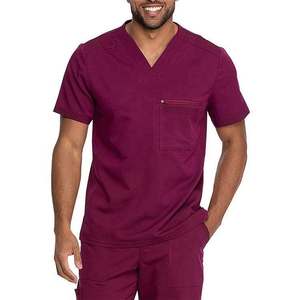High Quality Men's Medical Scrub <b>Set</b> Slim Fit V-Neck Stretch Nursing Uniform Hospital Workwear <b>Doctor</b> Dentist Scrubs for Men - Product Image 1