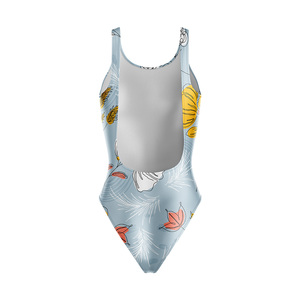 Traje de Baño de una Pieza Ecológico para Mujer, Spandex/Poliéster, Impresión por Transferencia de Calor, Personalizable, Cuello Redondo sin Costuras - Product Image 6