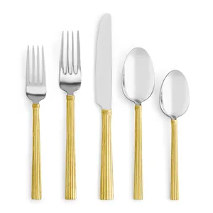 Wholesale Stainless Steel Cutlery <b>Set</b>, <b>Silver</b> Grey Oriental Flatware <b>Set</b> with Spoon, Fork & Knife for Restaurant & School Use - Product Image 6