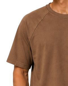 เสื้อยืดแขนสั้นคอกลมสีน้ำตาลสำหรับผู้ชาย ทรงแร็กแลน เรียบง่าย สไตล์สตรีทแวร์ รับสกรีนโลโก้ ทรงโอเวอร์ไซส์ แฟชั่น นุ่มสบาย พรีเมียม เสื้อยืดฤดูร้อน - Product Image 3