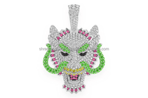 จี้สร้อยคอรูปมังกรประดับเพชรโมอิสซาไนต์ VVS แบบวินเทจทองคำแท้ 10K สำหรับเด็กและผู้ชาย ดีไซน์สั่งทำพิเศษ - Product Image 3