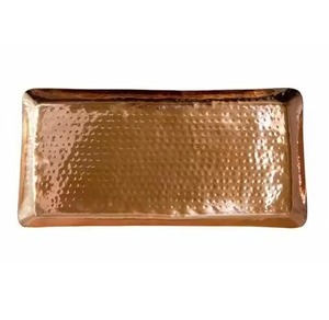 Elegant <b>Copper</b> Serving Tray Versatile Dining Plate for Serving Food Beverages Tea Coffee in Kitchen <b>Table</b> and Hospitality Use - Product Image 6