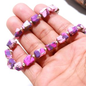 Pink Purple Mohave Turquoise Faceted Nuggets <b>Beaded</b> <b>Necklace</b> Handmade Turquoise Gemstone Jewelry Elegant December Birthstone - Product Image 3