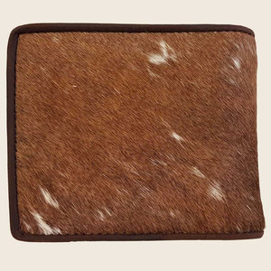 Portefeuille en cuir de vachette naturel pour homme, portefeuille fin à rabat en cuir à poils, portefeuille fait main, cuir de haute qualité - Product Image 2