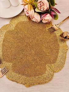 Handmade <b>Beaded</b> Embroidery <b>Placemats</b> Elegant Decorative Dining Table Mats Luxury Home Table Setting Accessories at cheap price - Product Image 4