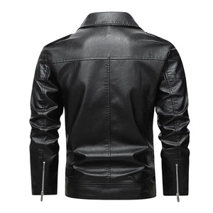 <b>Men's</b> Leather <b>Jacket</b> Stylish Simulation Korean Version Cross-Border Spring Summer Autumn Seasonal Fashionable - Product Image 6